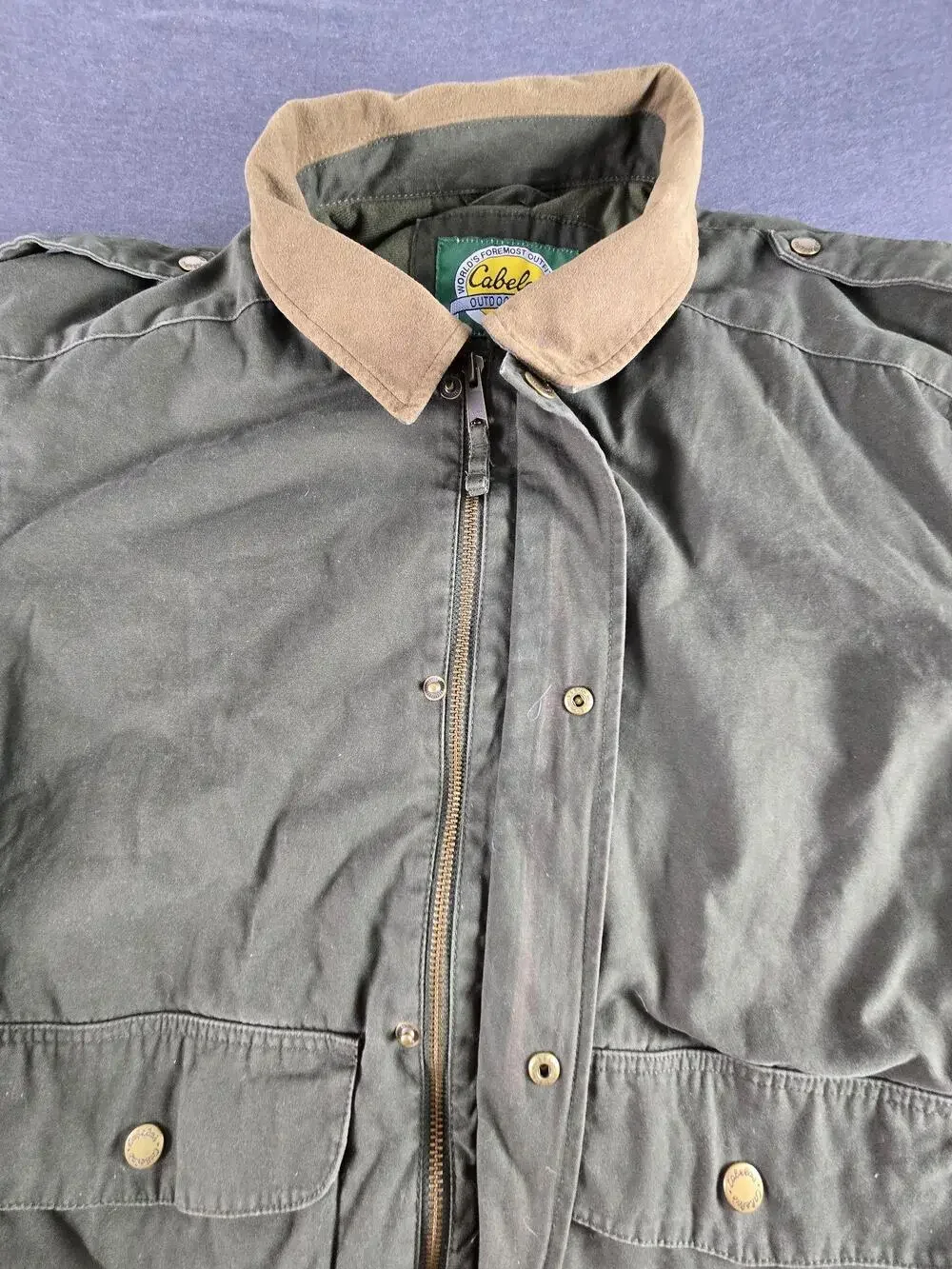 Cabelas Bomber Jacket Mens XLT Green Canvas Thinsulate Insulated Outdoor Hunting